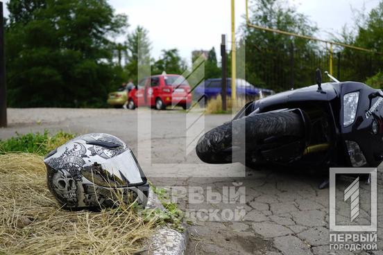 У Кривому Розі навчальний Daewoo Matiz збив мотоцикліста3