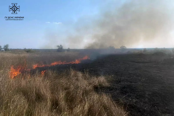 На Дніпропетровщині протягом минулої доби пожежами знищено понад 11 га родючої землі в екосистемах  3