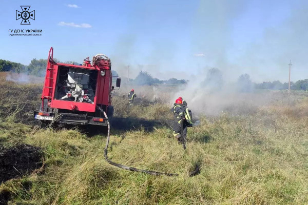 Протягом минулої доби в екосистемах Дніпропетрвощини пожежами знищено 12 га землі  2