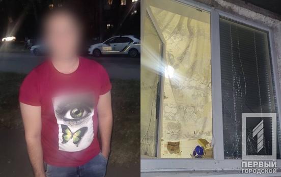 Серед ночі криворіжець розбивав вікна у Довгинцівському районі: патрульні затримали зловмисника