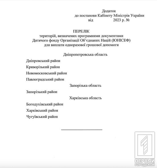 Допомога партнерів: родини з Криворіжжя зможуть отримати одноразову поміч від ЮНІСЕФ1