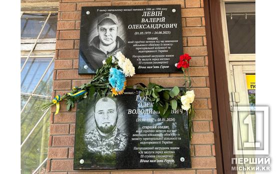 В пам'яті назавжди: у Кривому Розі встановили меморіали на честь двох полеглих захисників