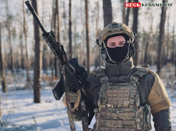 Сергій Бригалда з Кривого Рогу на фронті взимку