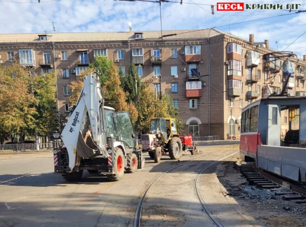 Ремонт трамвайних колій на Стрілі в Кривому Розі