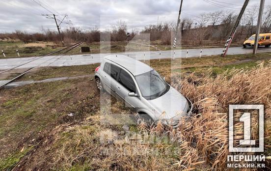 У Кривому Розі Renault вилетів у кювет, а Volkswagen - на узбіччя