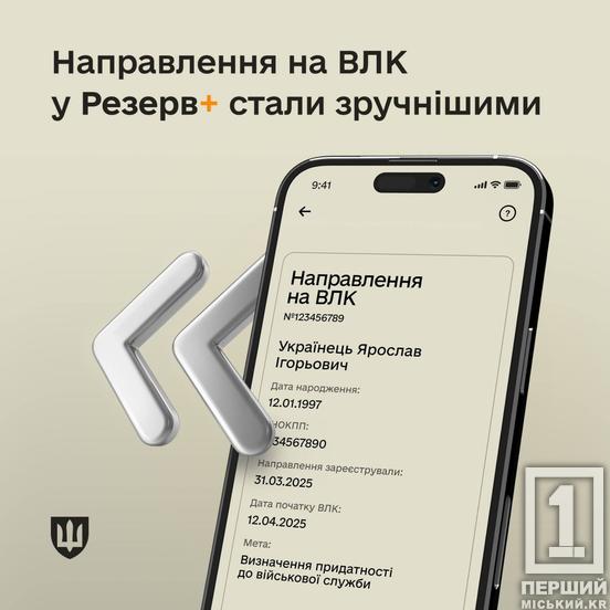 Дата ВЛК призначатиметься одразу : «Резерв+» оновив функціонал1