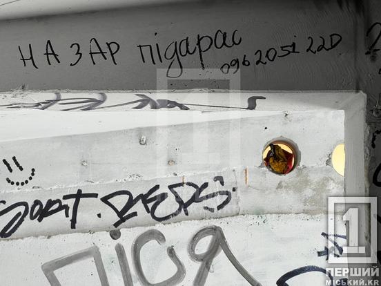 Матюки та малюнок чоловічого статевого органу: у Кривому Розі поруч з цирком зіпсували чергове укриття3