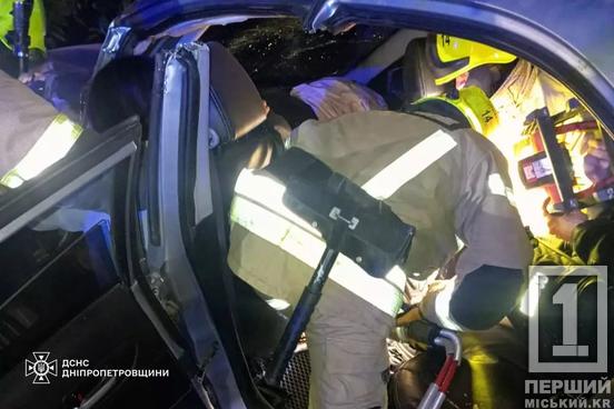 Дитину та жінку довелося вирізати з авто: у Саксаганському районі Кривого Рогу іномарка влетіла в дерево1