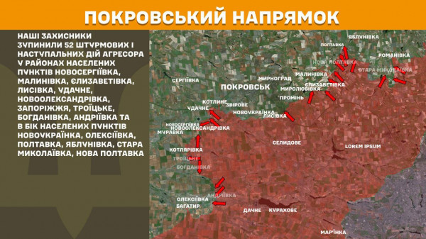 Минулої доби Сили оборони відбили 52 штурми ворога на Покровському напрямку фронту  8