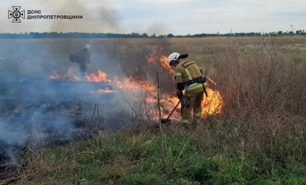 На Дніпропетровщині не вщухають пожежі на відкритих територіях: за добу вогонь знищив 11 гектарів екосистем1