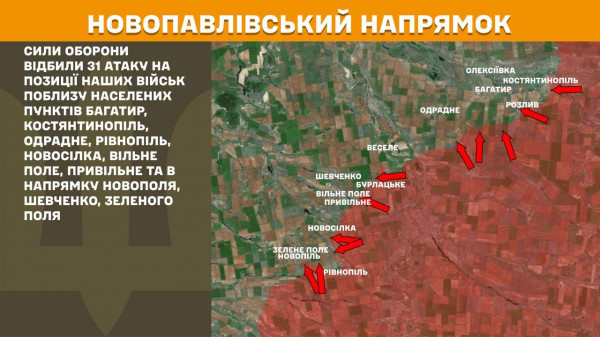 За минулу добу на Покровському напрямку фронту сили оборони відбили 65 атак  ворога, всього зафіксовано 196 бойових зіткнень по всій лінії фронту  9