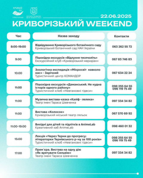 Червень у розпалі: куди піти у Кривому Розі цими вихідними1