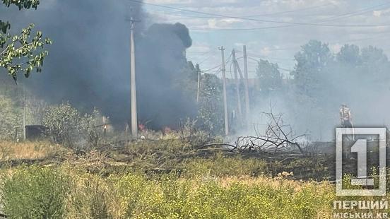 У Кривому Розі на Володимира Великого стояв стовп чорного диму: вогонь з рослинності перекинувся на шини3