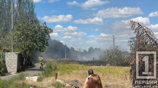 У Кривому Розі на Володимира Великого стояв стовп чорного диму: вогонь з рослинності перекинувся на шини1