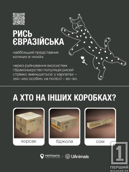 «Укрпошта» та UAnimals рятують беззахисних: на поштових коробках зображуватимуть тварин, що постраждали від війни, та корисні QR-коди5