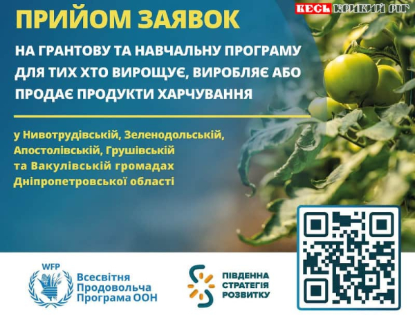 Мікрогранти на відновлення бізнесу у прифронтових громадах Криворізького р-ну