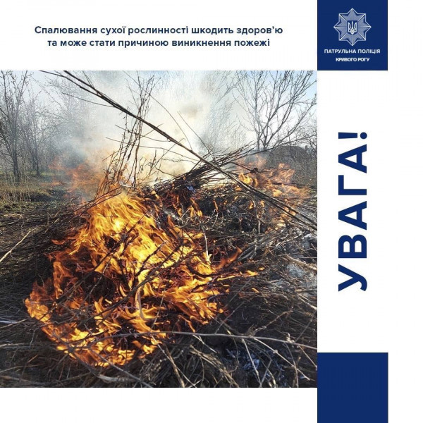 Не паліть суху траву та листя — це шкодить здоров’ю і карається законом0