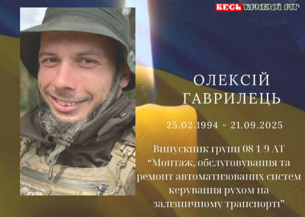 Олексій Гаврилець на щиті повернувся до Кривого Рогу