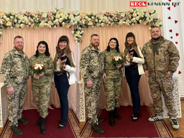 Шлюб військових Сергія та Олени зареєстровано в театрі Шевченка в Кривому Розі