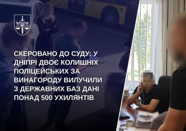 Скеровано до суду: на Дніпропетровщині двоє колишніх поліцейських видалили з державних баз дані про понад 500 ухилянтів0