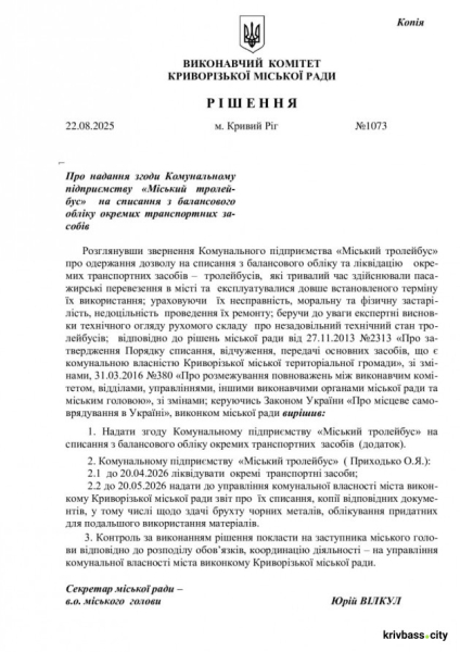 У Кривому Розі зникнуть старі тролейбуси: деталі рішення виконкому1