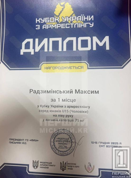 Кривий Ріг доводить свою силу: Максим Радзимінський отримав два золота на КУ з армрестлінгу2