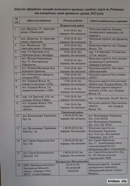 У Кривому Розі стартувала реалізація новорічних ялинок: АДРЕСИ пунктів продажу1