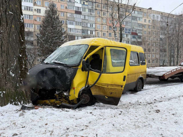 У Покровському районі мікроавтобус влетів у дерево0