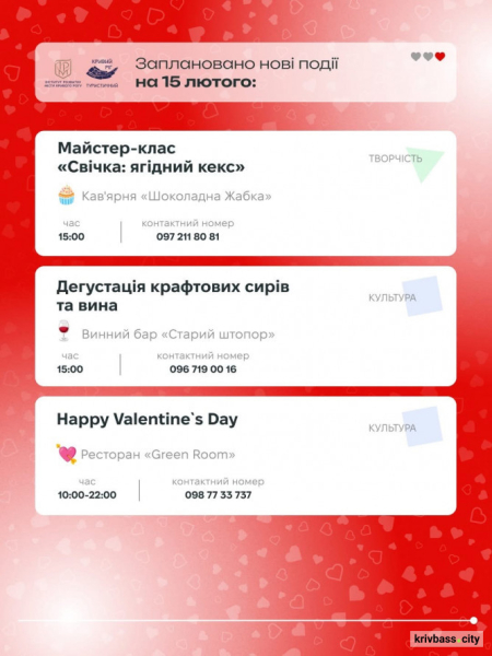 Криворізький вікенд: як романтично провести час з найріднішими 14 та 15 лютого 9