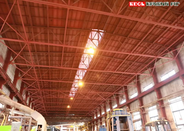 Оновлений дах в корпусі №4 РМЦ №1 Ливарно-механічного заводу в Кривому Розі