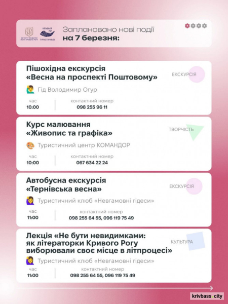 Криворізький вікенд: як провести весняні вихідні 7 та 8 березня 1