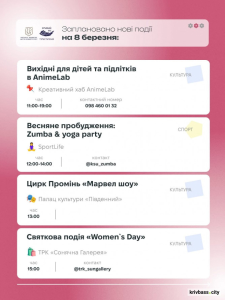 Криворізький вікенд: як провести весняні вихідні 7 та 8 березня 6
