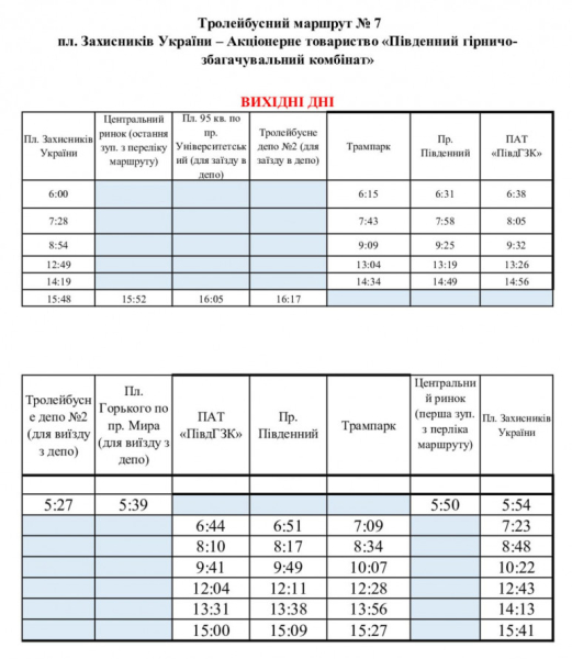 Тролейбус №7 оновив графік виїздів: свіжі новини про рух електротранспорту Кривого Рогу2