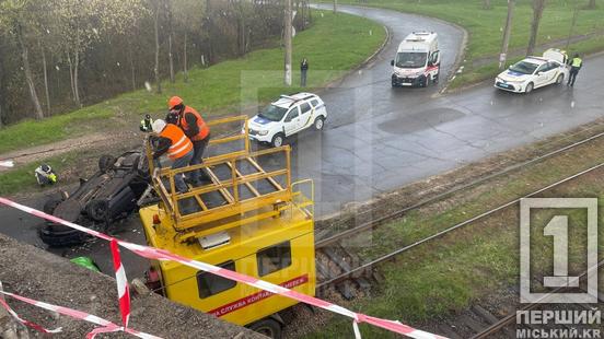 Троє людей госпіталізовано з переламами: у Кривому Розі легковик вилетів із мосту4