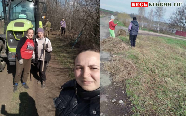 Прибирання території в селі Петрове Криворізького району