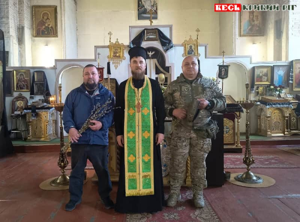 Вербну неділю відзначили молебнем та освяченням верби в Криворізькій 129 ОВМБр