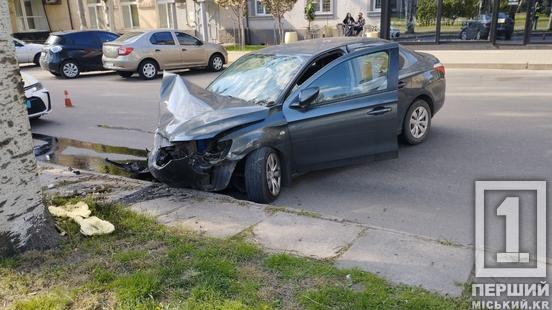 Аварія на Героїв АТО: водій розбив авто об дерево та потрапив до лікарні2