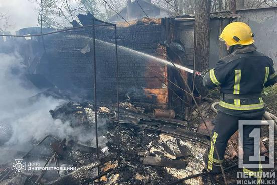 Пожежа у Центрально-Міському районі: на території садового товариства згоріла господарська споруда1