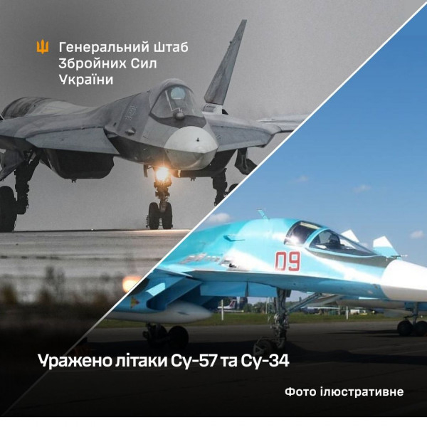 Сили оборони уразили російські літаки Су-57 та Су-340