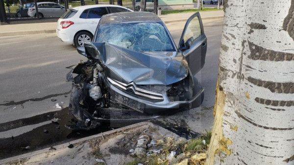 У Кривому Розі авто врізалося в дерево: водія госпіталізували2