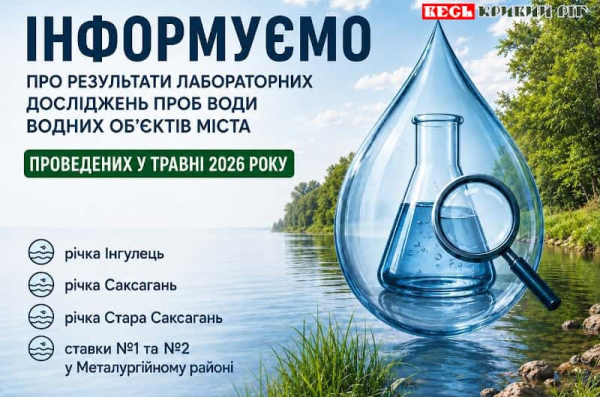 Про результати проб води в водоймах Кривого Рогу у травні