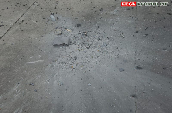 Шахед влучив по асфальту в Апостоловому Криворізького району