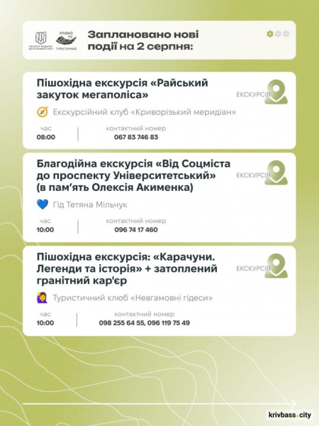 Перші вихідні серпня у Кривому Розі: що подивитися та куди сходити містянам