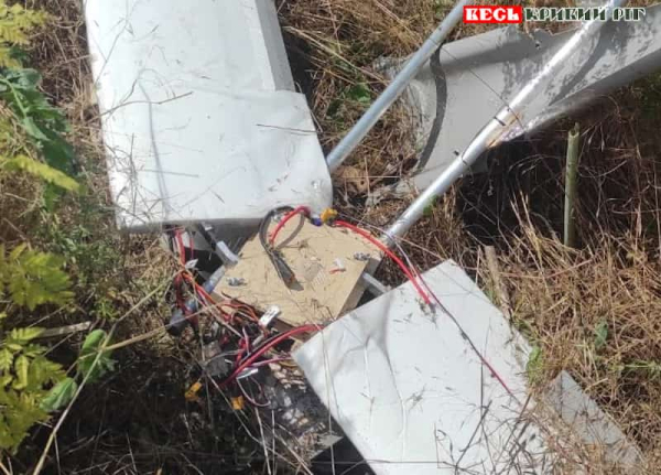 Уламки ворожого БПЛА в Зеленодольській громаді Криворізького району