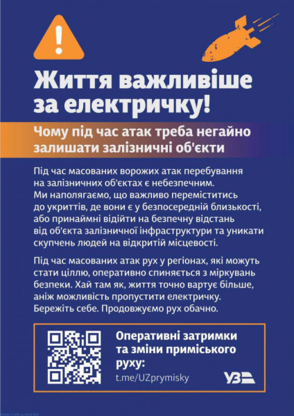 Життя важливіше за електричку: що робити криворіжцям під час тривоги біля залізничних об’єктів